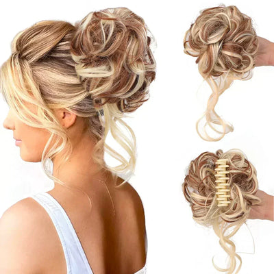 Clip-On Bun Voluminous Curly Comb Clip All-Day Hold