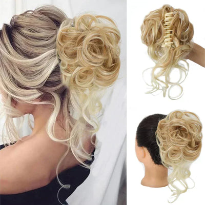Clip-On Bun Voluminous Curly Comb Clip All-Day Hold