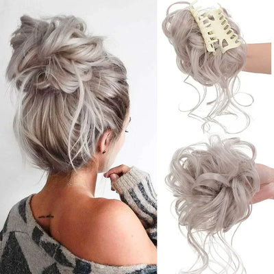 Clip-On Bun Voluminous Curly Comb Clip All-Day Hold
