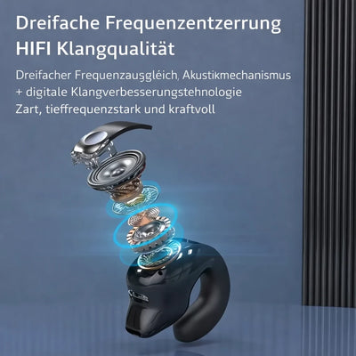 Clip-On Earbud Pain-Free Open Design Bluetooth 5.3