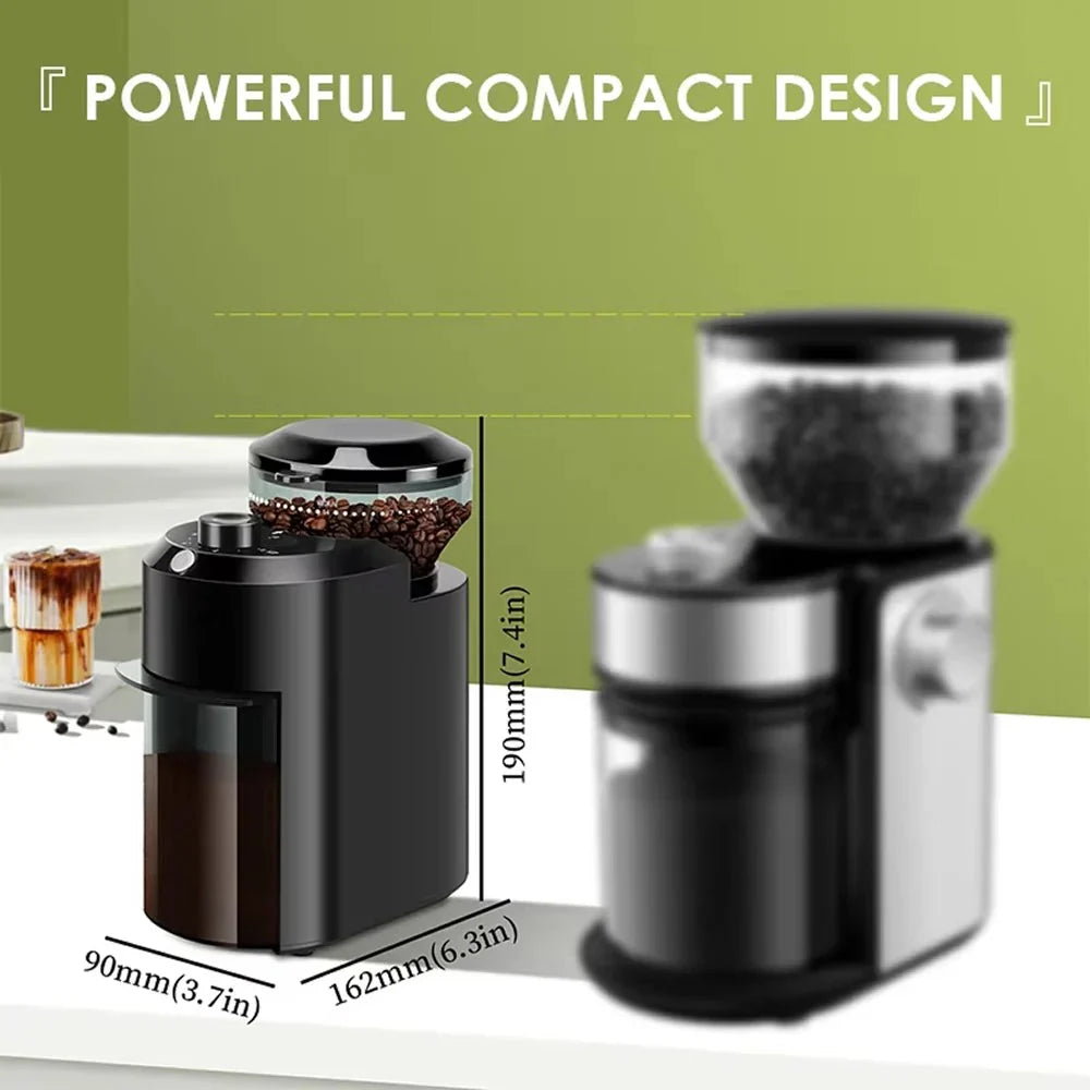 Coffee Grinder Adjustable Burr 28 Grind Settings Quiet Operation