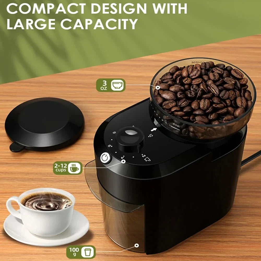 Coffee Grinder Adjustable Burr 28 Grind Settings Quiet Operation