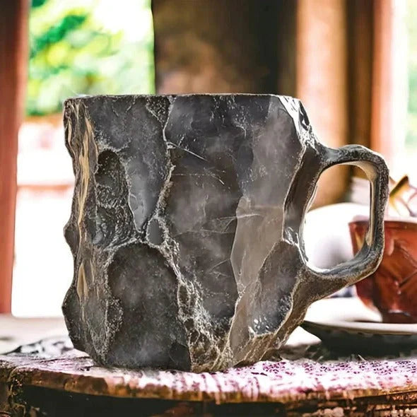 Coffee Mug Crystal-Textured 10 Oz Polished Handle