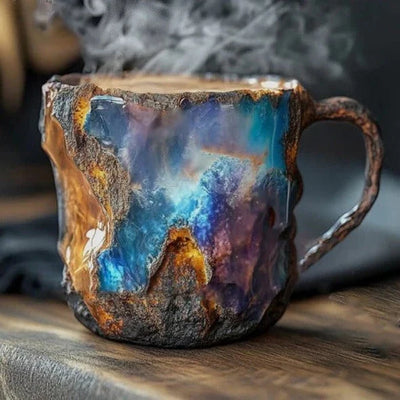 Coffee Mug Crystal-Textured 10 Oz Polished Handle