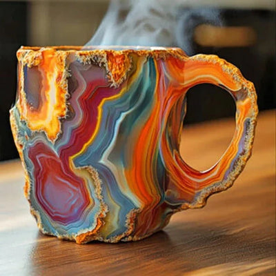 Coffee Mug Transparent Raised Texture 10.14 Oz Capacity