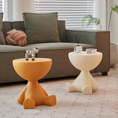 Coffee Table Round Plastic Space-Saving Lightweight-Durable