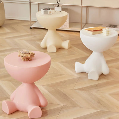 Coffee Table Round Plastic Space-Saving Lightweight-Durable