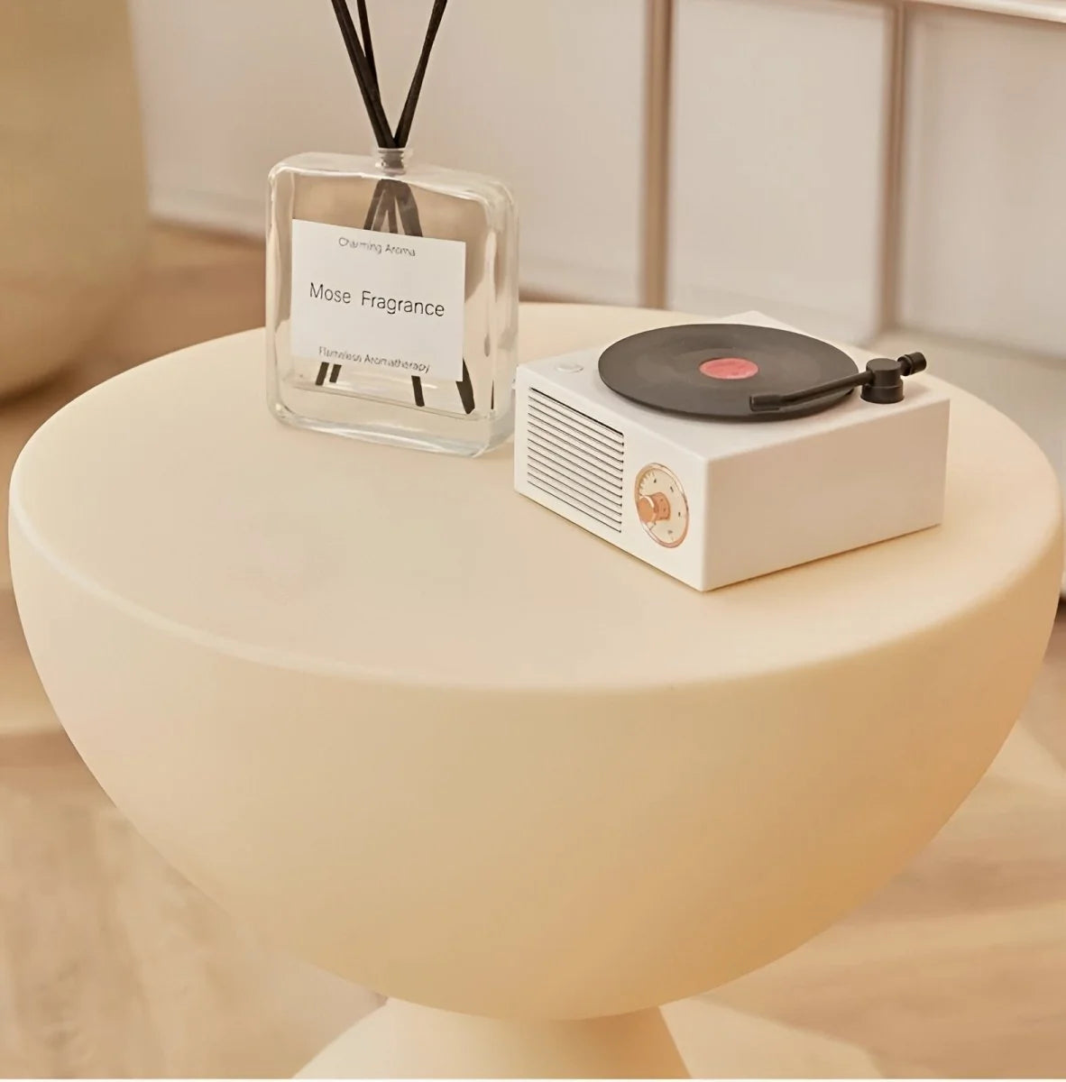 Coffee Table Round Plastic Space-Saving Lightweight-Durable