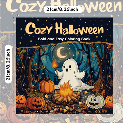 Coloring Book Halloween Bold Outlines Single-Sided Thick Paper