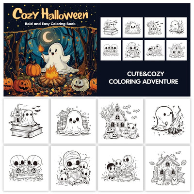 Coloring Book Halloween Bold Outlines Single-Sided Thick Paper