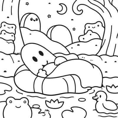 Coloring Book Halloween Single Sided Thick Paper