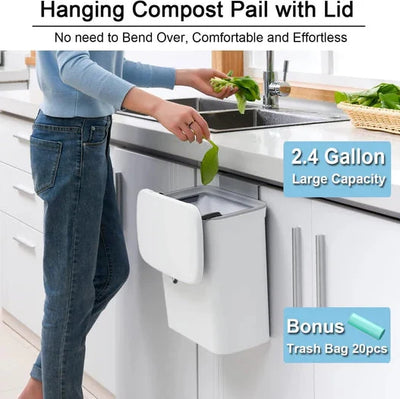 Compost Bin Odor-Sealing Lid 2.4 Gallon Capacity