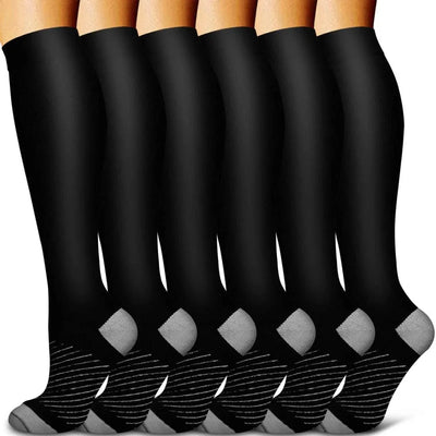 Compression Socks Graduated Pressure Moisture-Wicking Non-Slip Cuff