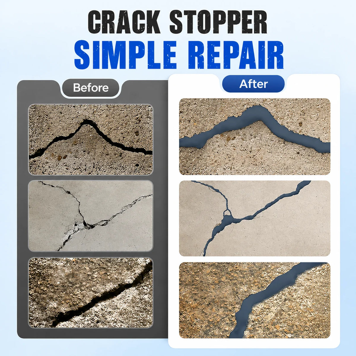 Concrete & Masonry Crack Sealant Waterproof Flows Into Cracks