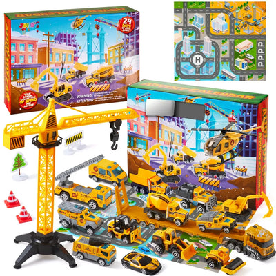 Construction Vehicle Advent Calendar 24-Piece Alloy Set