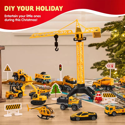Construction Vehicle Advent Calendar 24-Piece Alloy Set