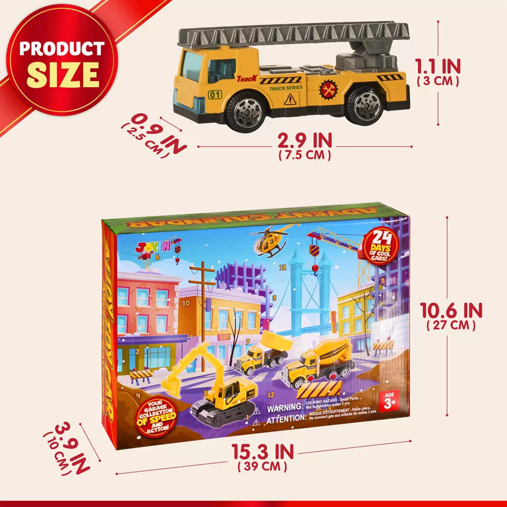 Construction Vehicle Advent Calendar 24-Piece Alloy Set