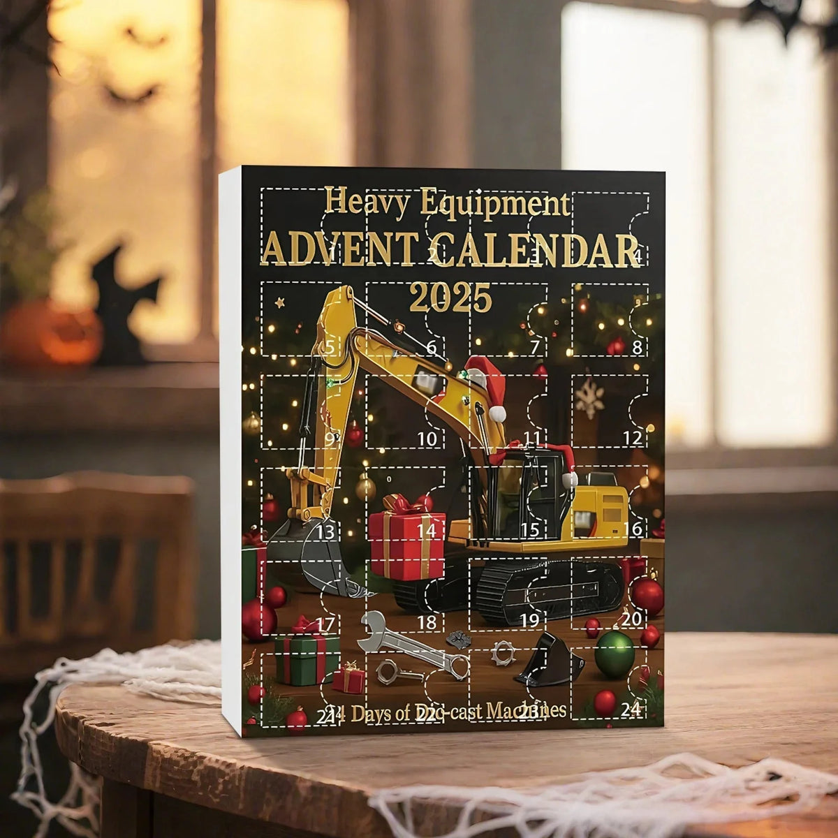 Construction Vehicle Advent Calendar 24 Shatter-Resistant Acrylic Ornaments