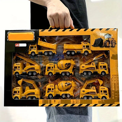 Construction Vehicle Playset Six Vehicles Movable Parts Durable Plastic