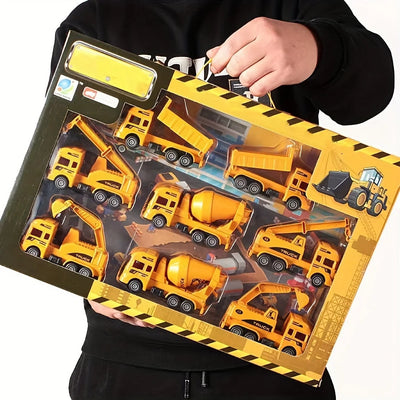 Construction Vehicle Playset Six Vehicles Movable Parts Durable Plastic