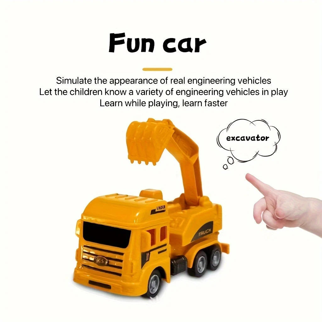 Construction Vehicle Playset Six Vehicles Movable Parts Durable Plastic