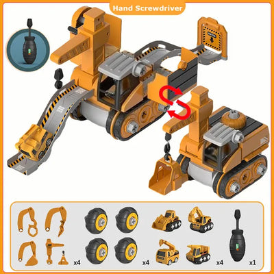 Construction Vehicle Toy Take-Apart Screwdriver & Figure