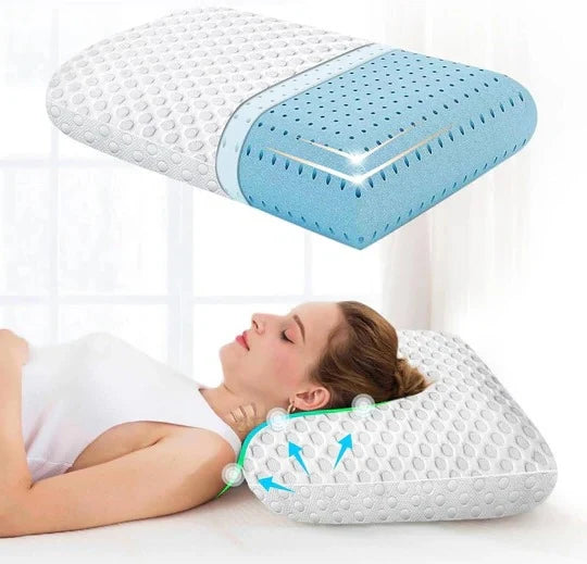 Cooling Pillow Gel-Infused Memory Foam Dual-Sided Washable Cover