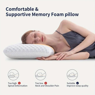 Cooling Pillow Gel-Infused Memory Foam Dual-Sided Washable Cover