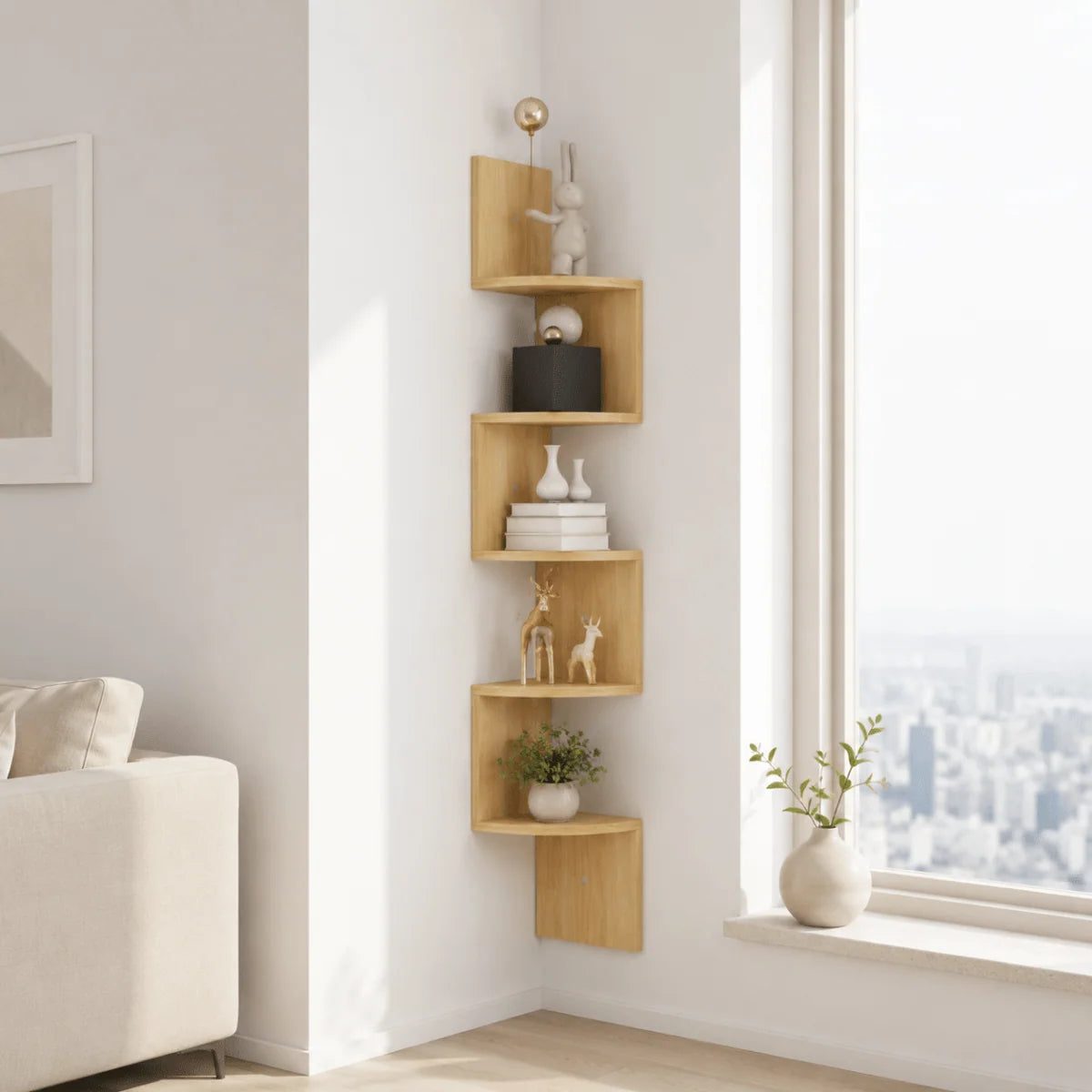 Corner Wall Shelf Multi-Tiered Space-Saving Design