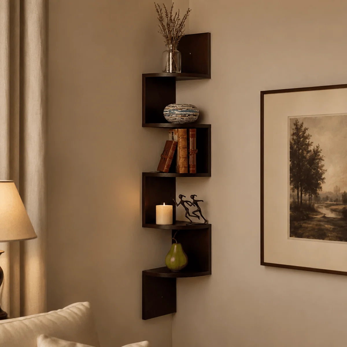 Corner Wall Shelf Multi-Tiered Space-Saving Design