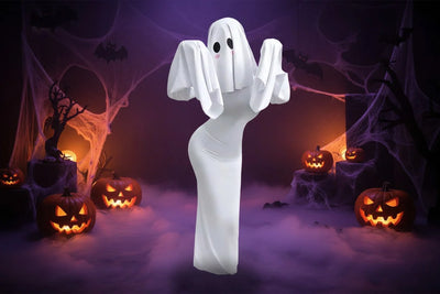 Cosplay Costume Fitted White Polyester Dress & Mask