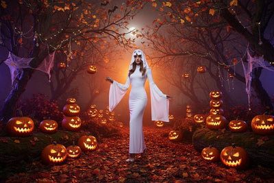 Cosplay Costume Fitted White Polyester Dress & Mask