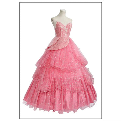 Cosplay Dress Fitted Bodice Layered Skirt & Sparkling Accents