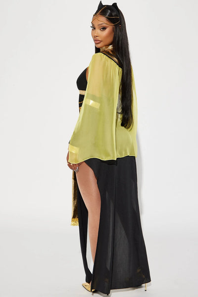 Costume Set Egyptian Queen Sheer Side-Slit 4-Piece