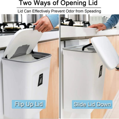Countertop Compost Bin Airtight Rolling Lid 2.4-Gallon Capacity