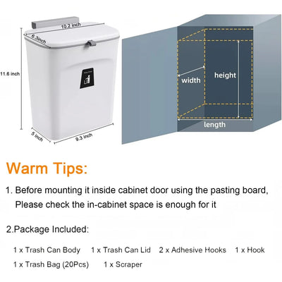 Countertop Compost Bin Airtight Rolling Lid 2.4-Gallon Capacity