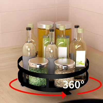 Countertop Organizer 3-Tier 360° Rotating Metal Frame