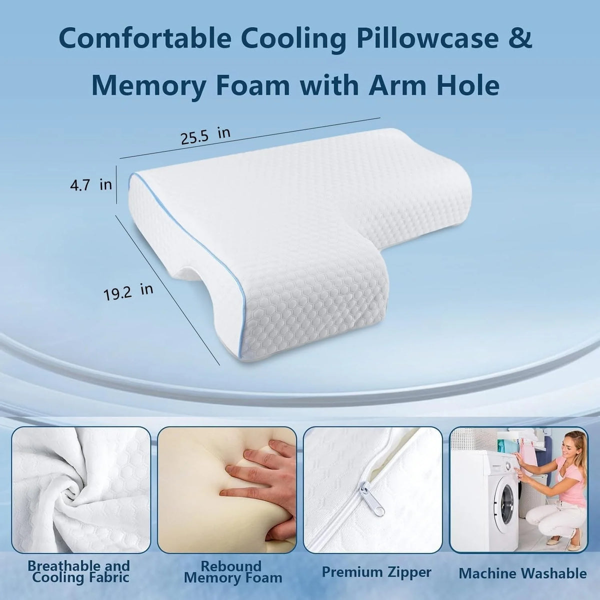 Couple Pillow L-Shaped Arm Tunnel Memory Foam