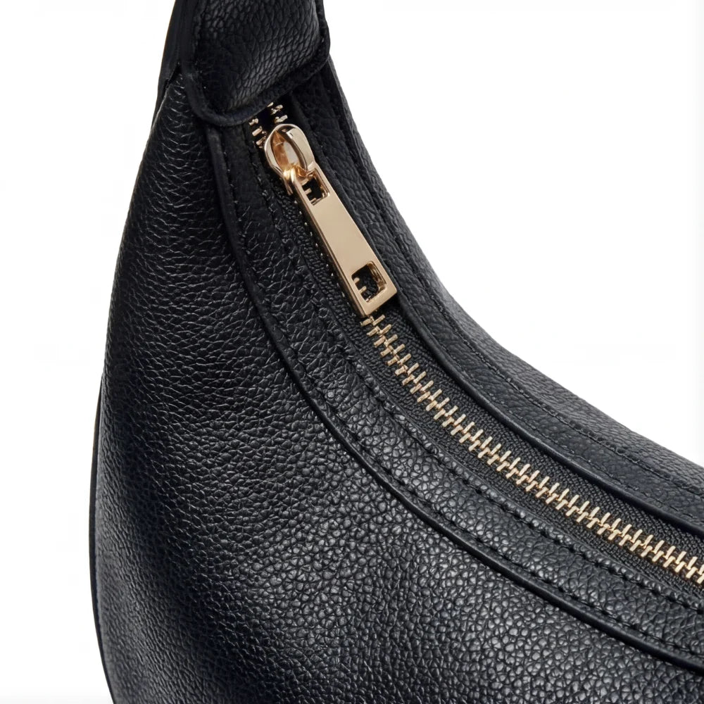 Crescent Shoulder Bag Convertible Strap Faux Leather Organized Interior