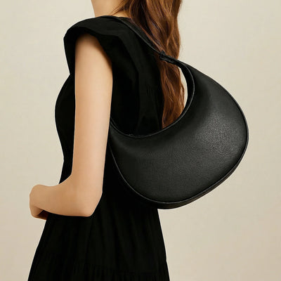 Crescent Shoulder Bag Convertible Strap Faux Leather Organized Interior