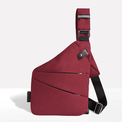 Crossbody Bag RFID-Blocking Cut-Resistant Strap Water-Repellent Fabric