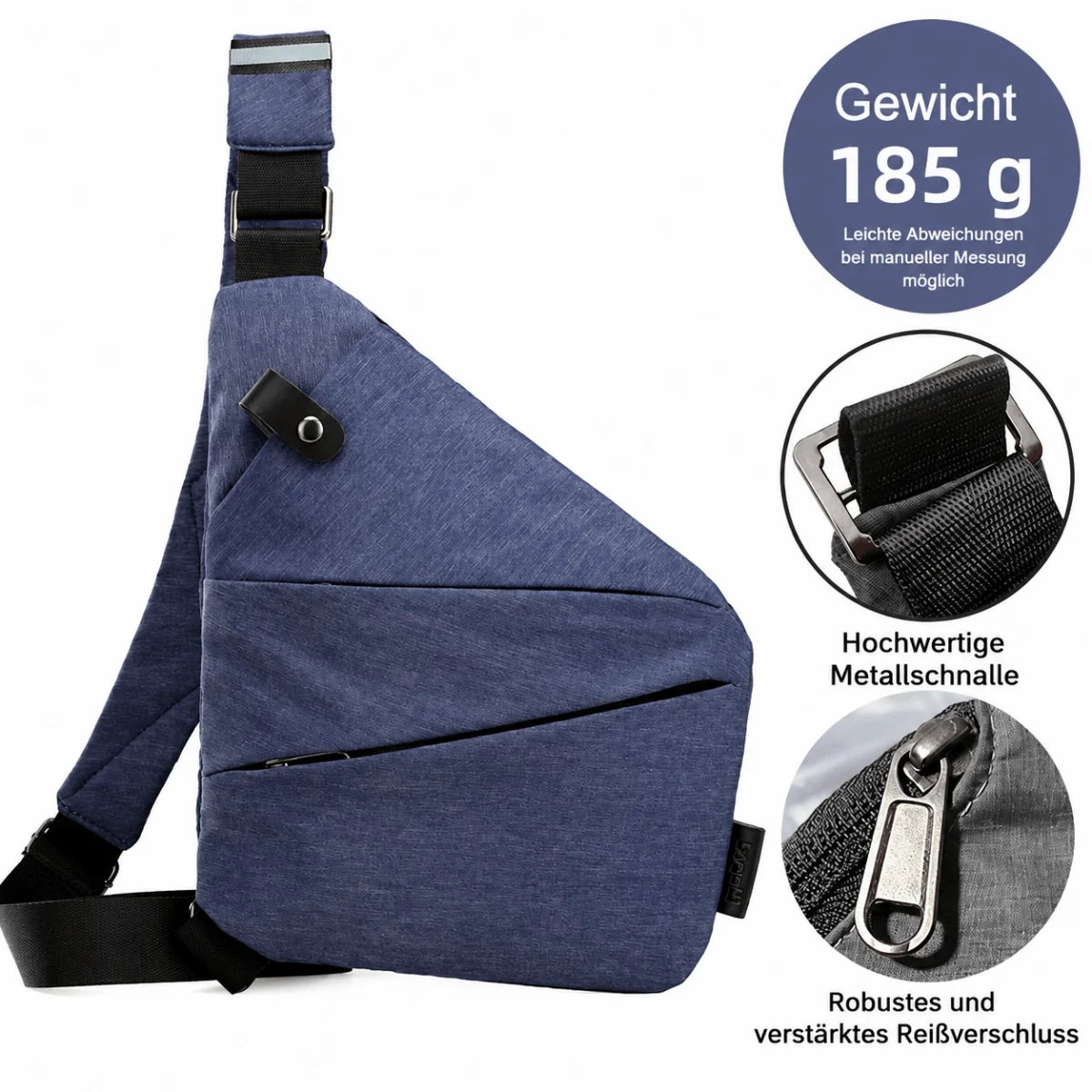 Crossbody Bag RFID-Blocking Cut-Resistant Strap Water-Repellent Fabric