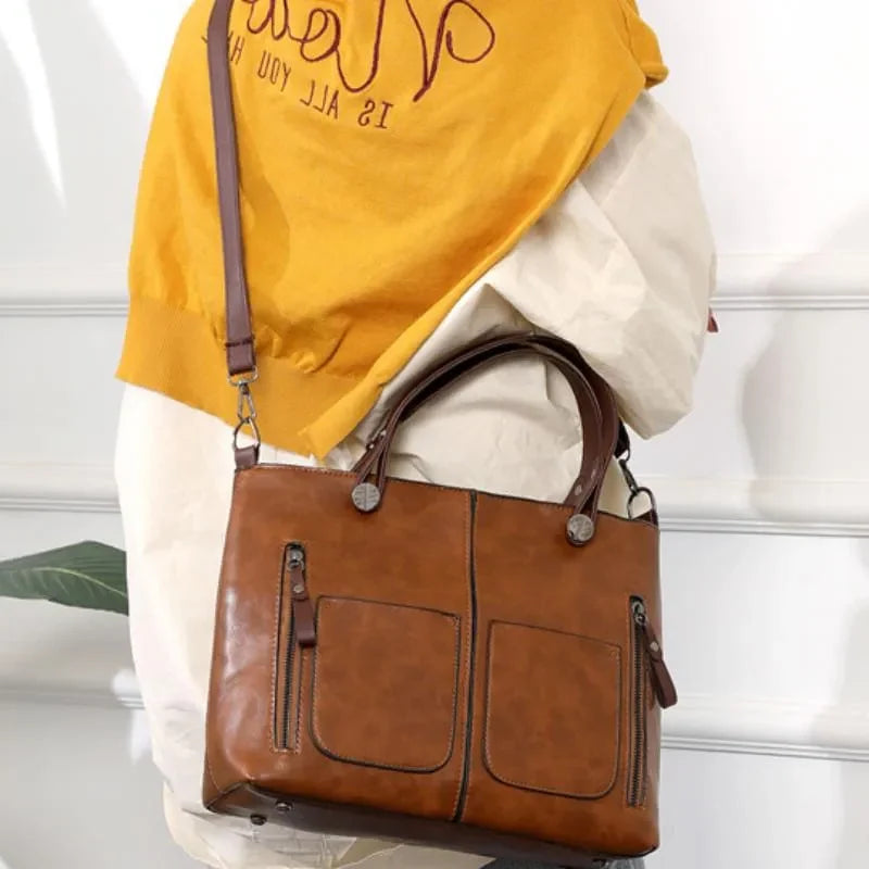 Crossbody Bag Top-Grain Leather Slim Padded Tablet Sleeve