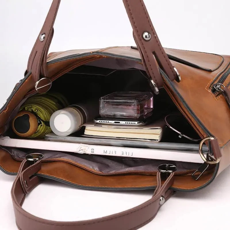 Crossbody Bag Top-Grain Leather Slim Padded Tablet Sleeve