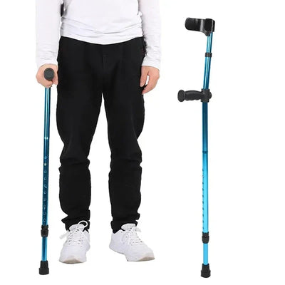 Crutch Height Adjustable Folding Non-Slip Tip