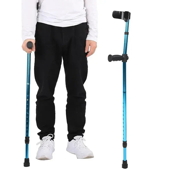 Crutch Height Adjustable Folding Non-Slip Tip