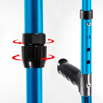 Crutch Height Adjustable Folding Non-Slip Tip