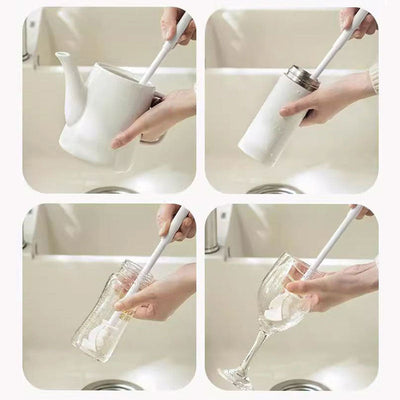 Cup & Mug Cleaning Brush Silicone Bristles Long Handle