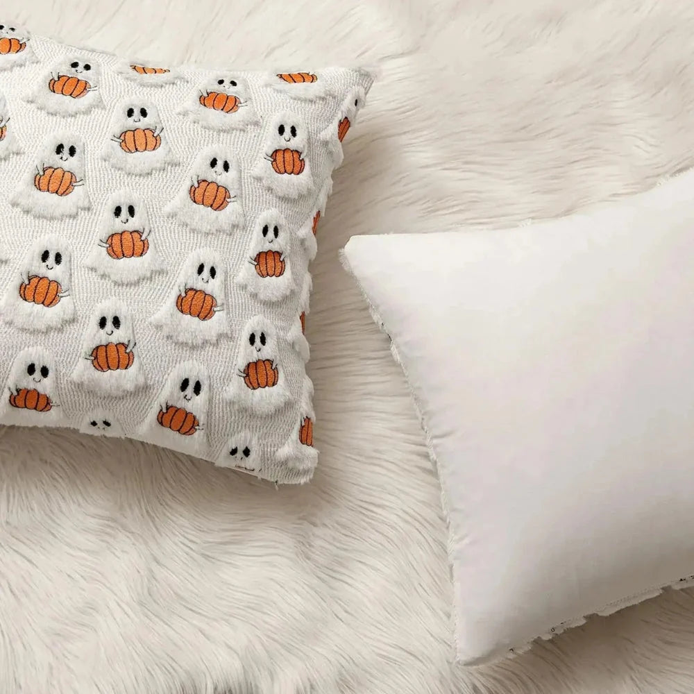 Cushion Cover Pumpkin Pattern Microfiber Blend 18 x 18