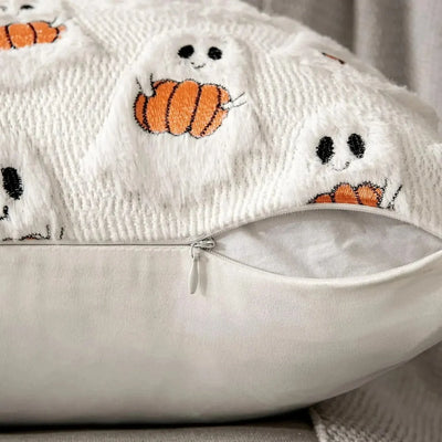 Cushion Cover Pumpkin Pattern Microfiber Blend 18 x 18